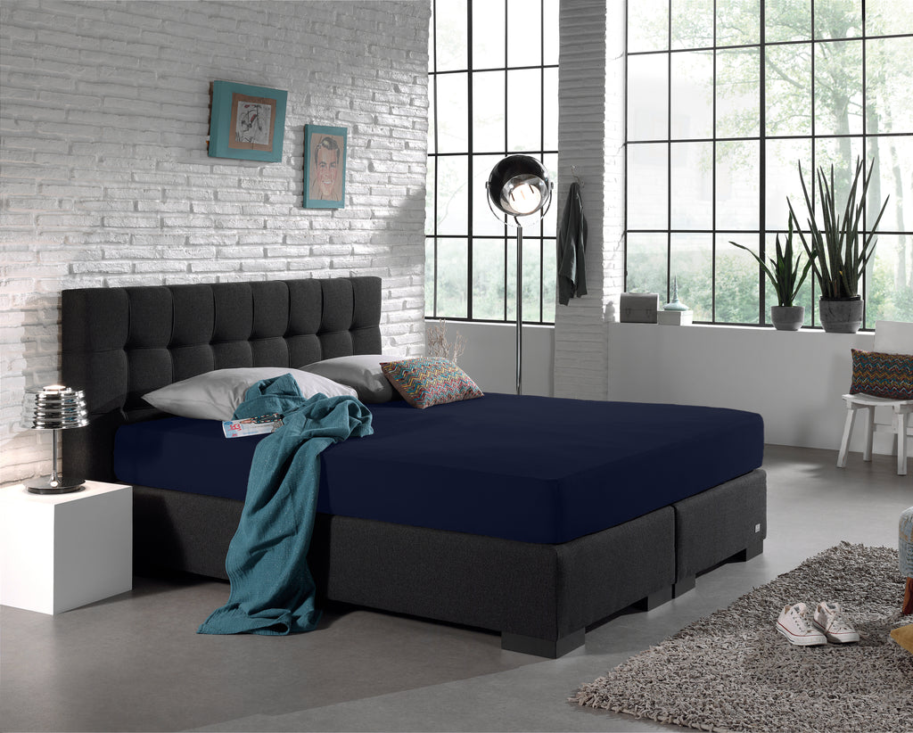 Enkel Jersey 135 gr. Hoeslaken Indigo