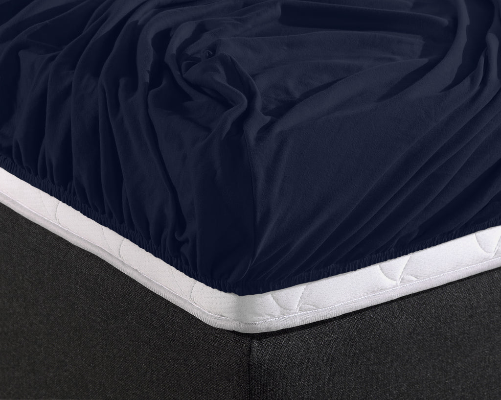 Enkel Jersey 135 gr. Hoeslaken Indigo